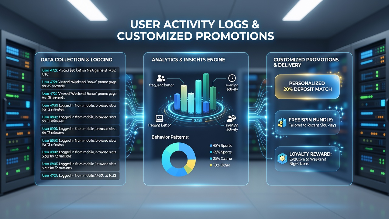 Analytics interface displaying customized promotion triggers derived from user wagering logs