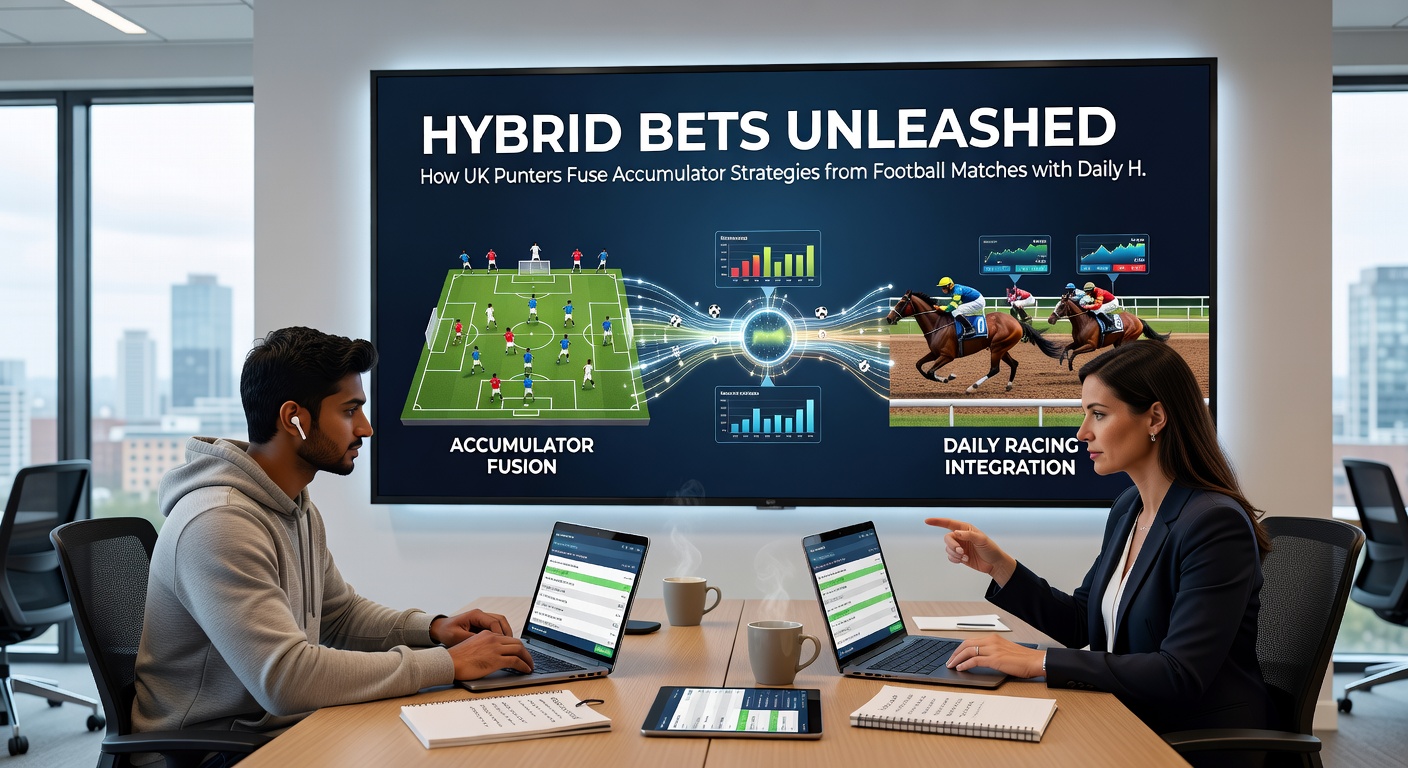 A digital betting slip showing a hybrid accumulator with football matches and horse races combined for bonus eligibility
