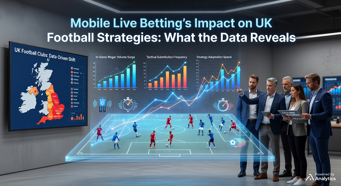 Line graph depicting the sharp rise in mobile live betting volumes during Premier League matches from 2020 to 2025, with peaks aligning to halftime and final minutes