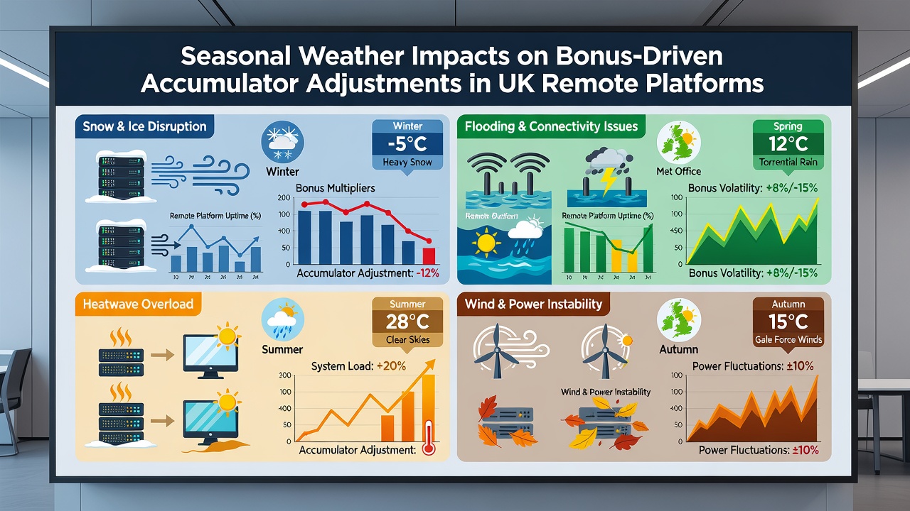 Data visualization showing seasonal weather correlations with accumulator bonus adjustments on UK platforms