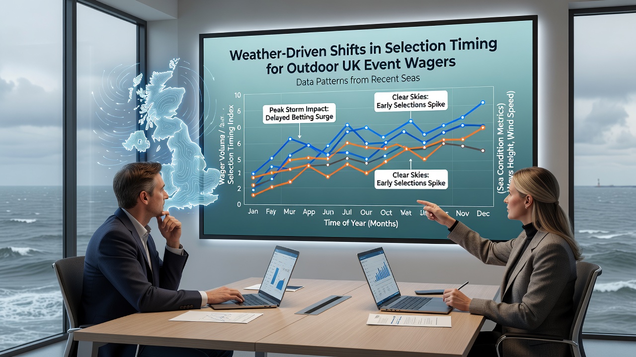 Infographic illustrating wind and temperature impacts on UK event betting volumes in 2025-2026